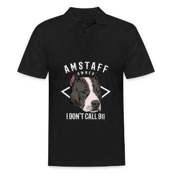 American Staffordshire Terrier - Polo Homme - noir - Devant - Kai (181cm)