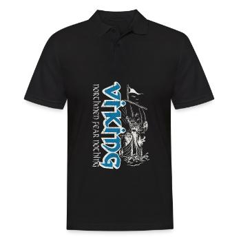Wikinger Boot Nordmann Nordische Mythologie - Männer Poloshirt - Schwarz - Vorne - Kai (181cm)