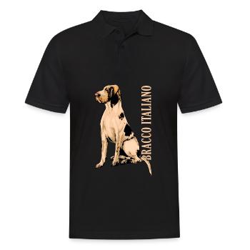 Bracco Italiano - Männer Poloshirt - Schwarz - Vorne - Kai (181cm)