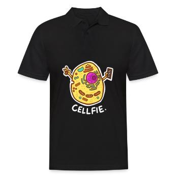 Biology pun shirts Cell-Fie - Männer Poloshirt - Schwarz - Vorne - Kai (181cm)