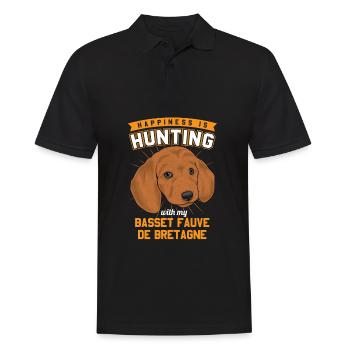 Basset Fauve de Bretagne - Men's Polo Shirt - black - Front - Kai (181cm)