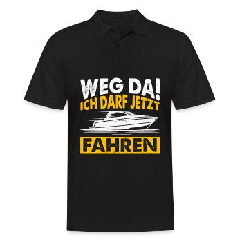 Weg Da! Ich darf jetzt Fahren Bootsführerschein Be - Männer Poloshirt - Schwarz - Vorne - Kai (181cm)