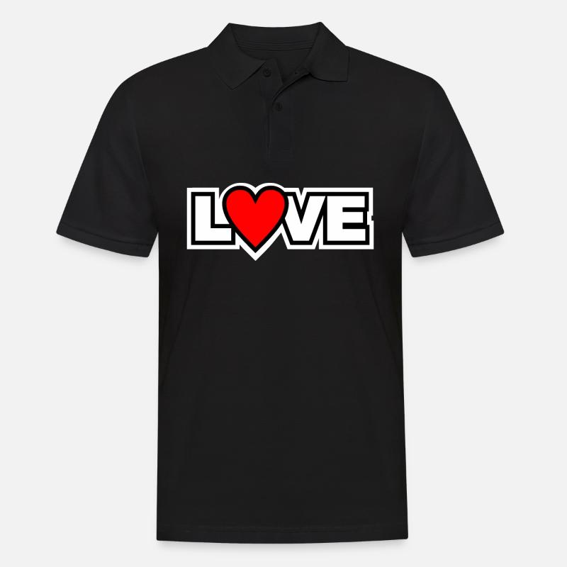 Liebe - Männer Poloshirt - Schwarz