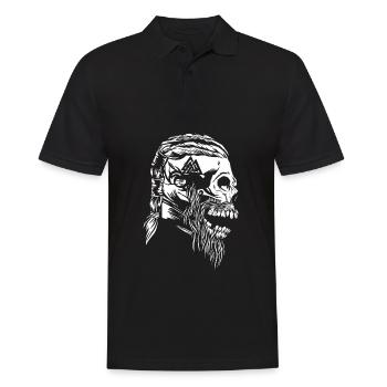 Viking skull with tattoos - Men's Polo Shirt - black - Front - Kai (181cm)