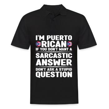Puerto Rico Flagge | Puerto Ricaner Geschenkideen - Männer Poloshirt - Schwarz - Vorne - Kai (181cm)