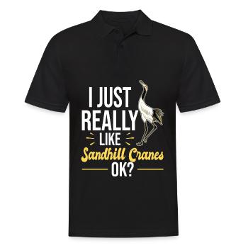 Kanadakranich | Kanadischer Kranich Vogel Geschenk - Männer Poloshirt - Schwarz - Vorne - Kai (181cm)