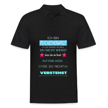 Je suis psychothérapeute - Polo Homme - noir - Devant - Kai (181cm)
