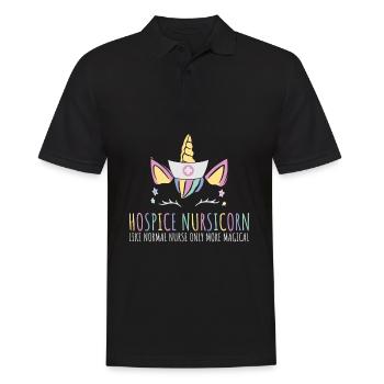 Nursicorn Registrierte Hospizschwester - Männer Poloshirt - Schwarz - Vorne - Kai (181cm)