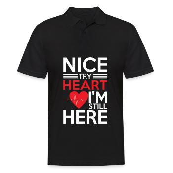 Open Heart Surgery Recovery Gifts & Apparal - Men's Polo Shirt - black - Front - Kai (181cm)