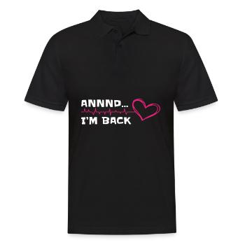Open Heart Surgery Recovery Gifts & Apparal - Men's Polo Shirt - black - Front - Kai (181cm)