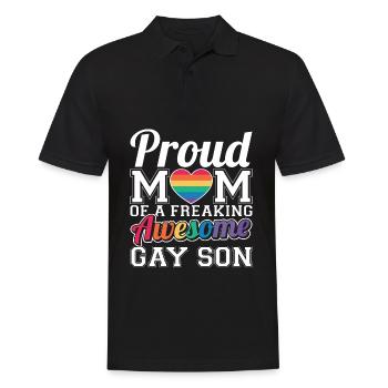 Fière maman d'un fils gay - Polo Homme - noir - Devant - Kai (181cm)