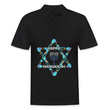 Happy Hanukkah Jewish - Men's Polo Shirt - black - Front - Kai (181cm)