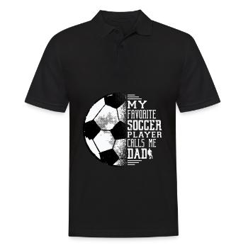 Papa footballeur - Polo Homme - noir - Devant - Kai (181cm)