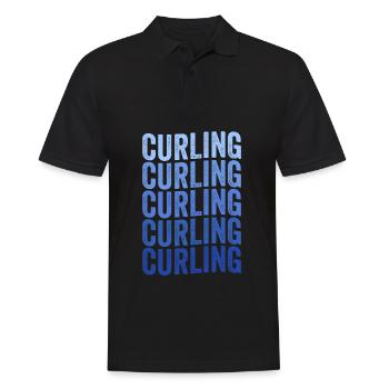 Curling Player - Men's Polo Shirt - black - Front - Kai (181cm)
