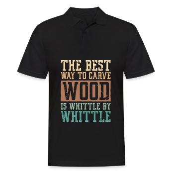Wood Carving Whittling - Men's Polo Shirt - black - Front - Kai (181cm)