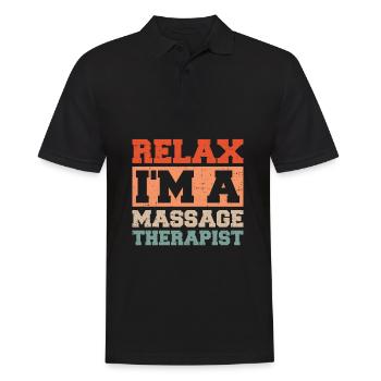 Massagetherapie Entspannen Sie sich Ich bin ein - Männer Poloshirt - Schwarz - Vorne - Kai (181cm)