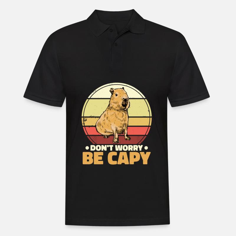 Don't Worry Be Capy - Männer Poloshirt - Schwarz