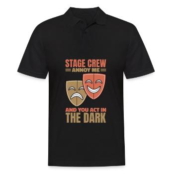 I Work In The Shadows Stage Crew - Men's Polo Shirt - black - Front - Kai (181cm)