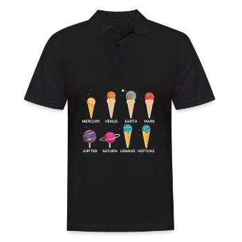 Sonnensystem-Eiscreme - Männer Poloshirt - Schwarz - Vorne - Kai (181cm)