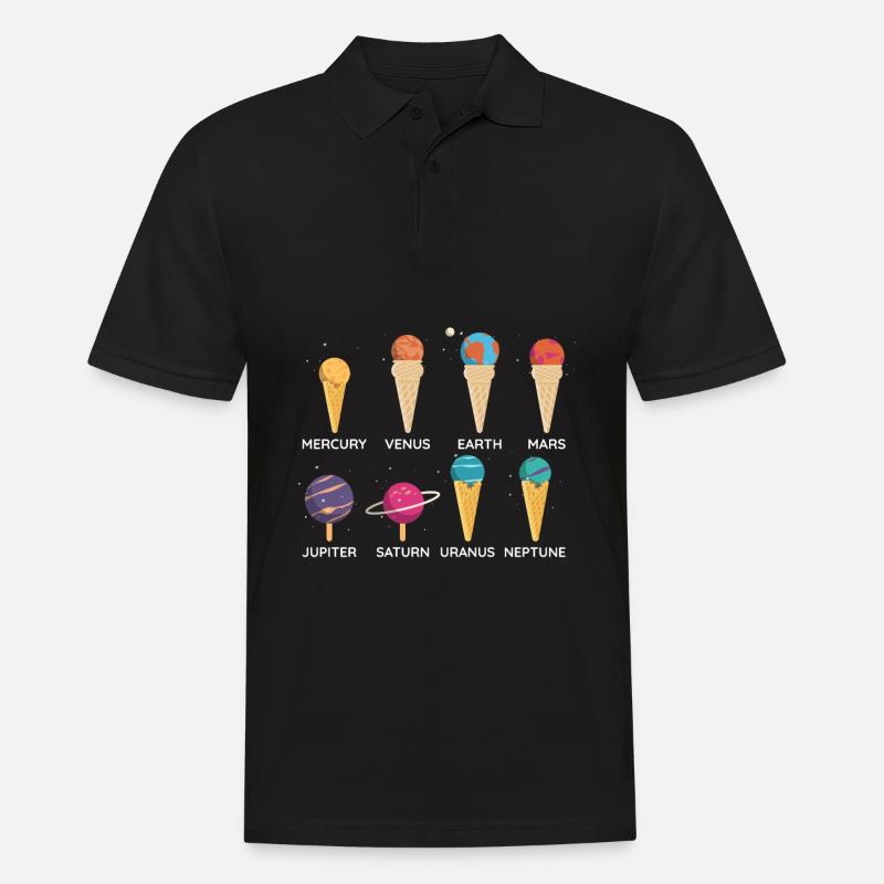 Sonnensystem-Eiscreme - Männer Poloshirt - Schwarz