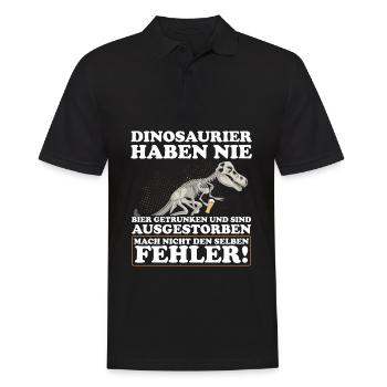 DINOSAURIER HABEN NIE BIER GETRUNKEN Bierliebhaber - Männer Poloshirt - Schwarz - Vorne - Kai (181cm)
