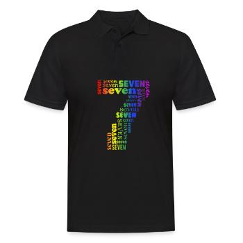 Seven 7th Birthday | Coldorful Words Themed - Männer Poloshirt - Schwarz - Vorne - Kai (181cm)