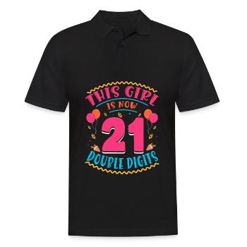 Cette fille a maintenant 21 | Thème Cupcake - Polo Homme - noir - Devant - Kai (181cm)