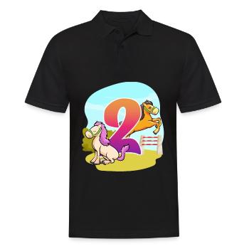 2nd Birthday Riding Horse-themed Two Party - Men's Polo Shirt - black - Front - Kai (181cm)