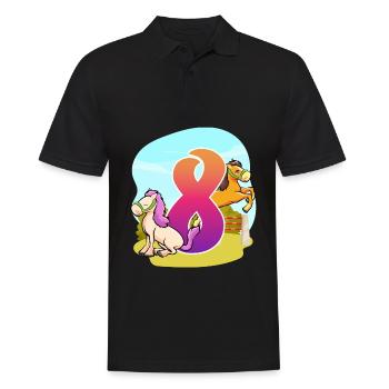 8th Birthday Riding Riding Theme Eight Party - Men's Polo Shirt - black - Front - Kai (181cm)