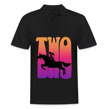 Girl riding, I am 2 years old, children 2. - Men's Polo Shirt - black - Front - Kai (181cm)