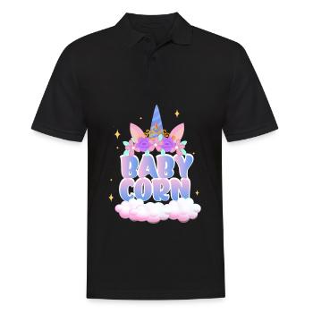 Baby Corn | Cute Unicorn | Unicorn Shirt | Girl - Men's Polo Shirt - black - Front - Kai (181cm)