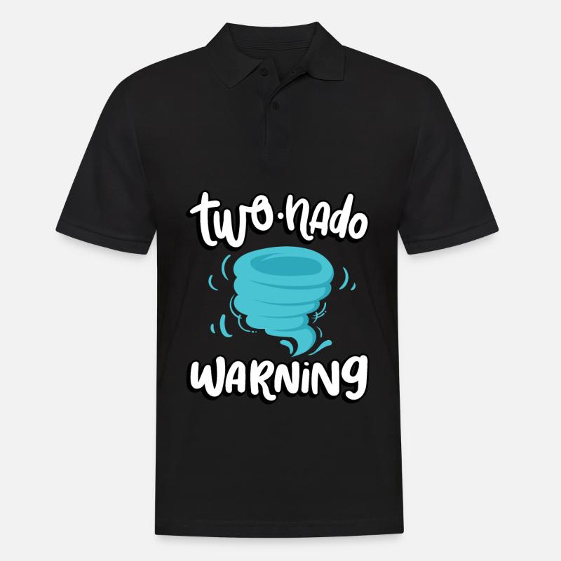 Zwei-nado Warnung 2. Geburtstag | Tornado - Männer Poloshirt - Schwarz