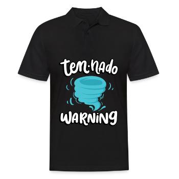 Ten-nado Warning 10th Birthday | Tornade - Polo Homme - noir - Devant - Kai (181cm)
