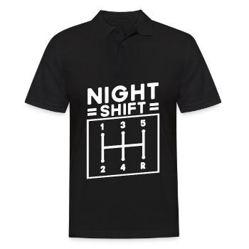 Nachtschicht | Autofahrer-witz | Lustiges - Männer Poloshirt - Schwarz - Vorne - Kai (181cm)