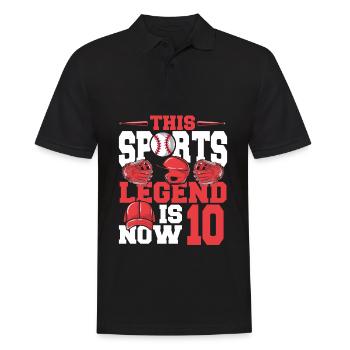 Cette légende du sport a maintenant 10 ans, jeu de baseball - Polo Homme - noir - Devant - Kai (181cm)