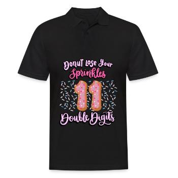Donut Lose Your Sprinkles 11th Birthday | Beignet - Polo Homme - noir - Devant - Kai (181cm)