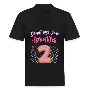 Donut Lose Your Sprinkles 2nd Birthday | Beignet - Polo Homme - noir - Devant - Kai (181cm)