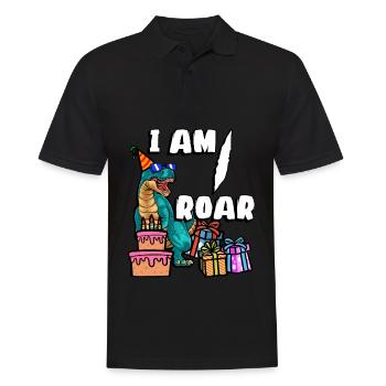 Je suis 1 Roarer | Chemise d’anniversaire de dinosaure - Polo Homme - noir - Devant - Kai (181cm)