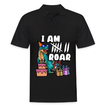 Je suis 7 Roars | Chemise d’anniversaire de dinosaure - Polo Homme - noir - Devant - Kai (181cm)