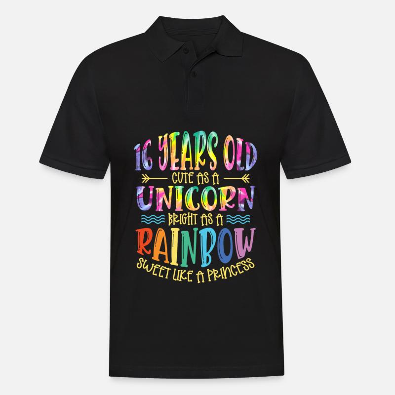 16 ans Mignon comme une licorne brillant comme - Polo Homme - noir