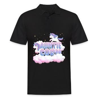 Aunt Mais | Unicorn Birthday | Unicorn Theme | - Men's Polo Shirt - black - Front - Kai (181cm)
