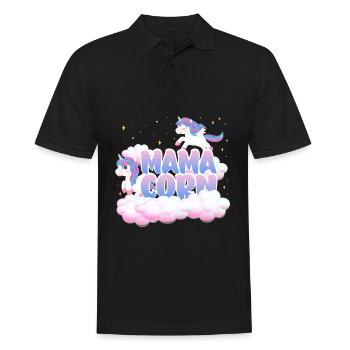 Mama Corn | Unicorn Birthday | Unicorn Theme | - Men's Polo Shirt - black - Front - Kai (181cm)