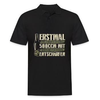 FIRST LINGLASMANTELGESCHOSS 500CCM beer lover - Men's Polo Shirt - black - Front - Kai (181cm)