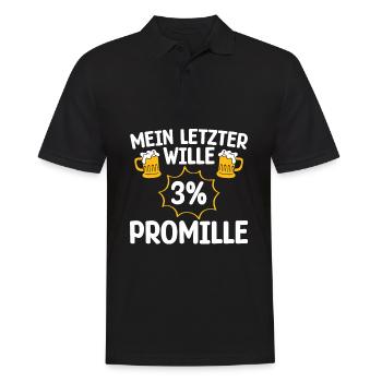 MA DERNIÈRE VOLONTÉ 3 POUR MILLE amateurs de bière - Polo Homme - noir - Devant - Kai (181cm)