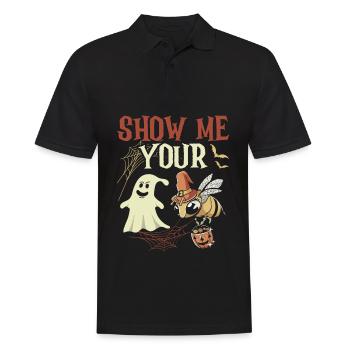 Show Me Your Ghost Bee Halloween Costume - Men's Polo Shirt - black - Front - Kai (181cm)