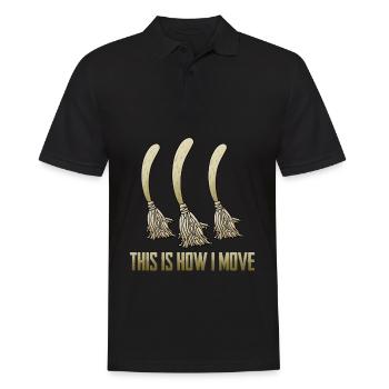 Comment déplacer magician broomsticks Halloween Party - Polo Homme - noir - Devant - Kai (181cm)