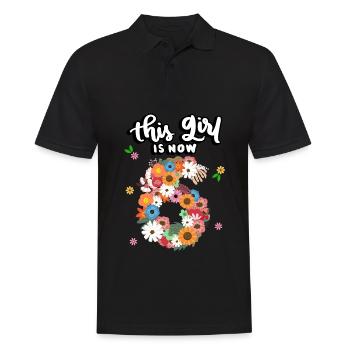 Cette fille est maintenant 6 fleurs colorées 6. - Polo Homme - noir - Devant - Kai (181cm)