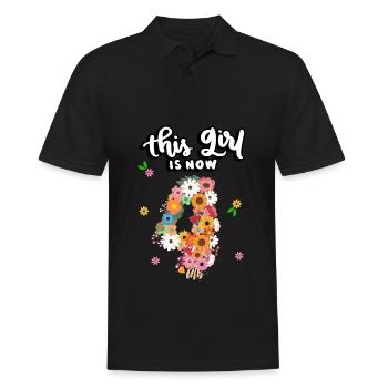 Cette fille est maintenant 4 fleurs colorées 4. - Polo Homme - noir - Devant - Kai (181cm)