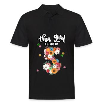 Cette fille est maintenant 5 fleurs colorées 5. - Polo Homme - noir - Devant - Kai (181cm)