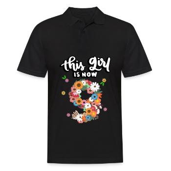 Cette fille est maintenant 9 Fleurs Colorées 9. - Polo Homme - noir - Devant - Kai (181cm)